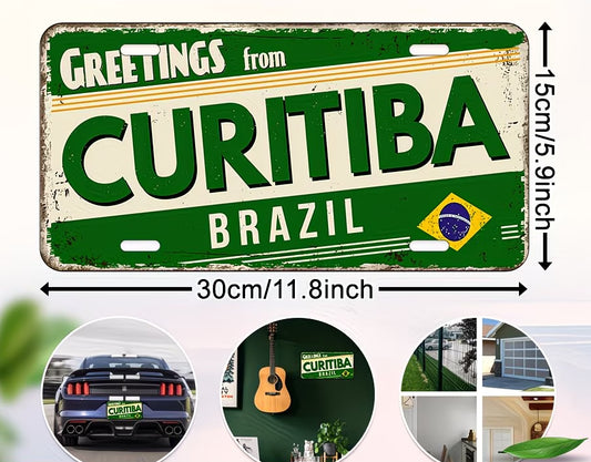 Placa de Metal Vintage 2D - Curitiba