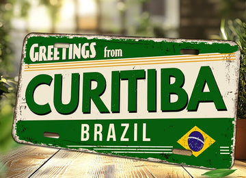Placa de Metal Vintage 2D - Curitiba