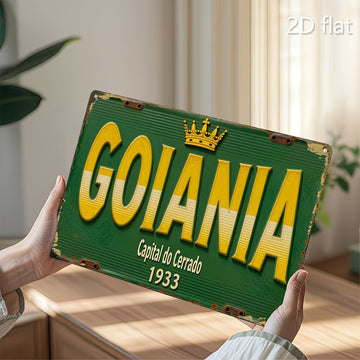 Placa de Metal Vintage 2D - Goiania