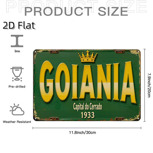Placa de Metal Vintage 2D - Goiania