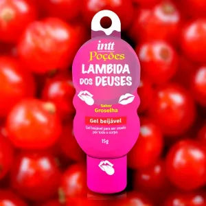 Lambida dos Deuses gel beijável aroma Groselha e efeito quente 15g