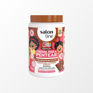Salon Line Creme Para Pentear Chocolate Kids Cachinhos