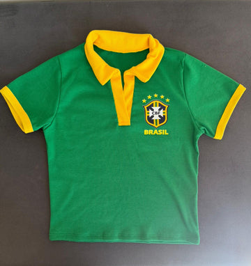 Polo Feminina Cropped Brasil - Verde