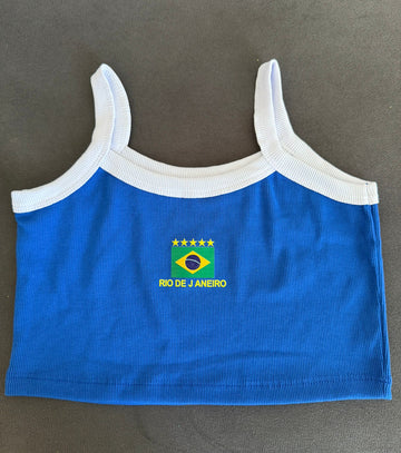 Cropped Top Blusinha Brasil - Azul