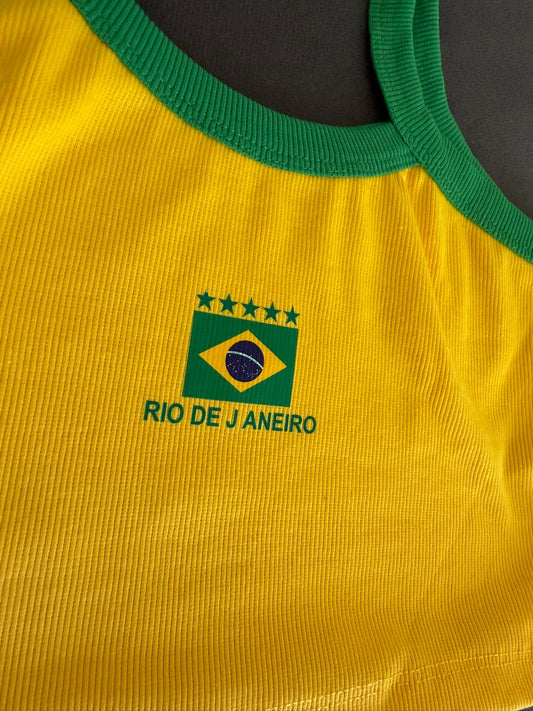 Cropped Top Blusinha Brasil - Amarelo