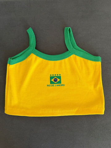Cropped Top Blusinha Brasil - Amarelo