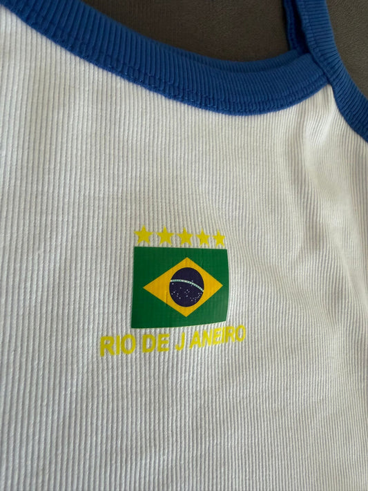 Cropped Top Blusinha Brasil - Branca