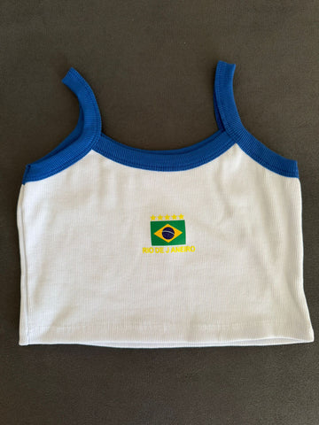 Cropped Top Blusinha Brasil - Branca