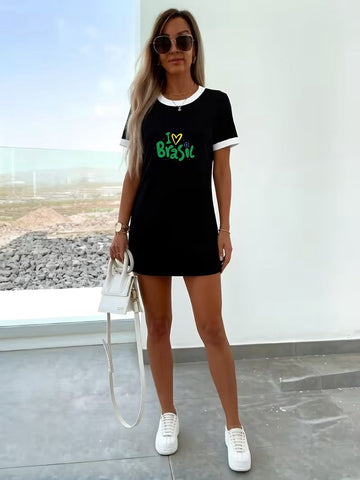 Vestido Preto I Love Brasil - Preto