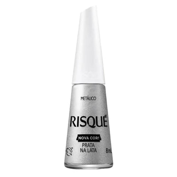 Esmalte Risque Prata Na Lata Metalico