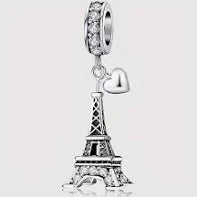 Berloque Torre Eiffel com Zircônias em Prata 925